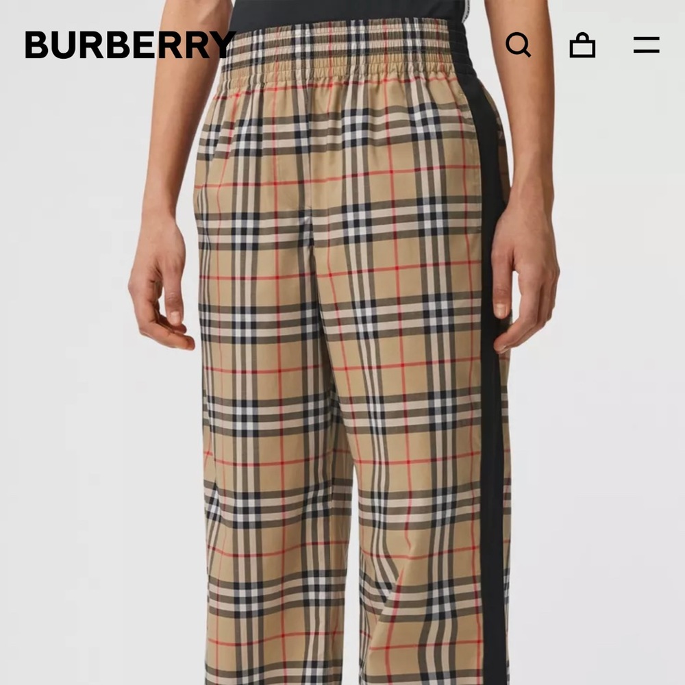 AUTHENTIC BURBERRY SIDE STRIPE VINTAGE CHECK PANTS!